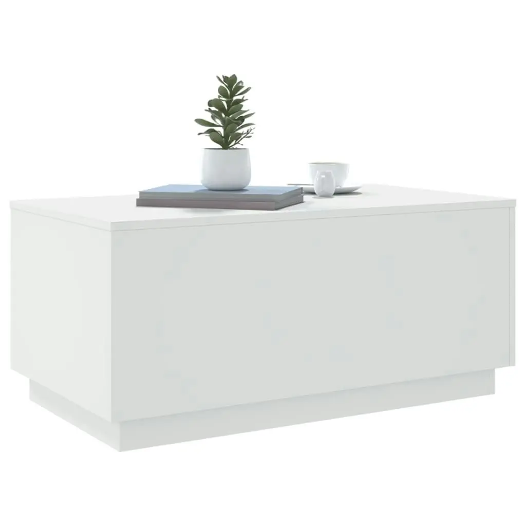 Coffee Table with LED Lights White 90x50x40 cm 839875