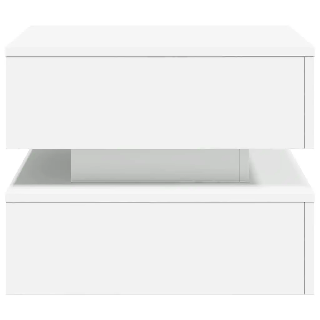 Coffee Table with LED Lights White 50x50x40 cm 839854