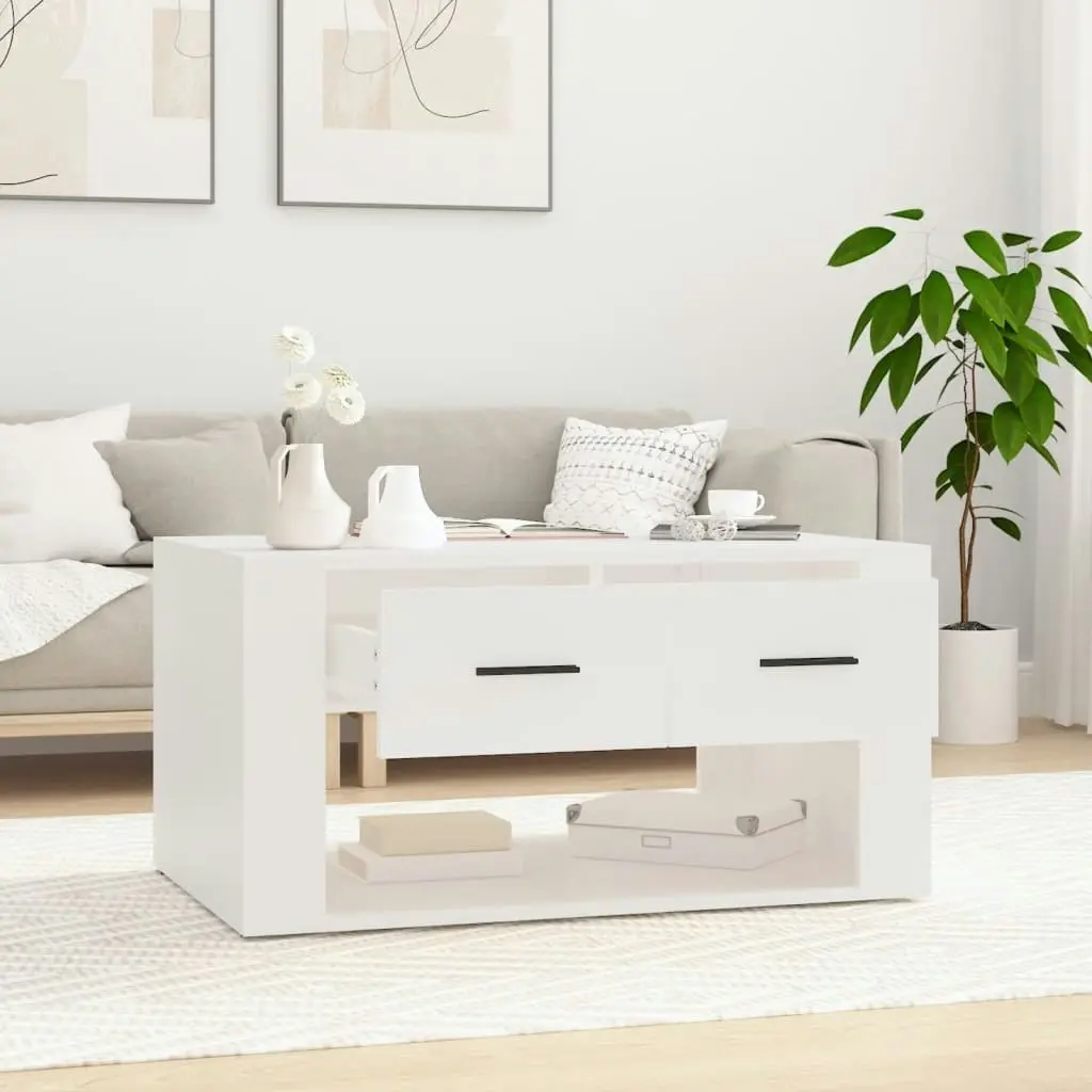 Coffee Table White 80x50x40 cm Engineered Wood 816528