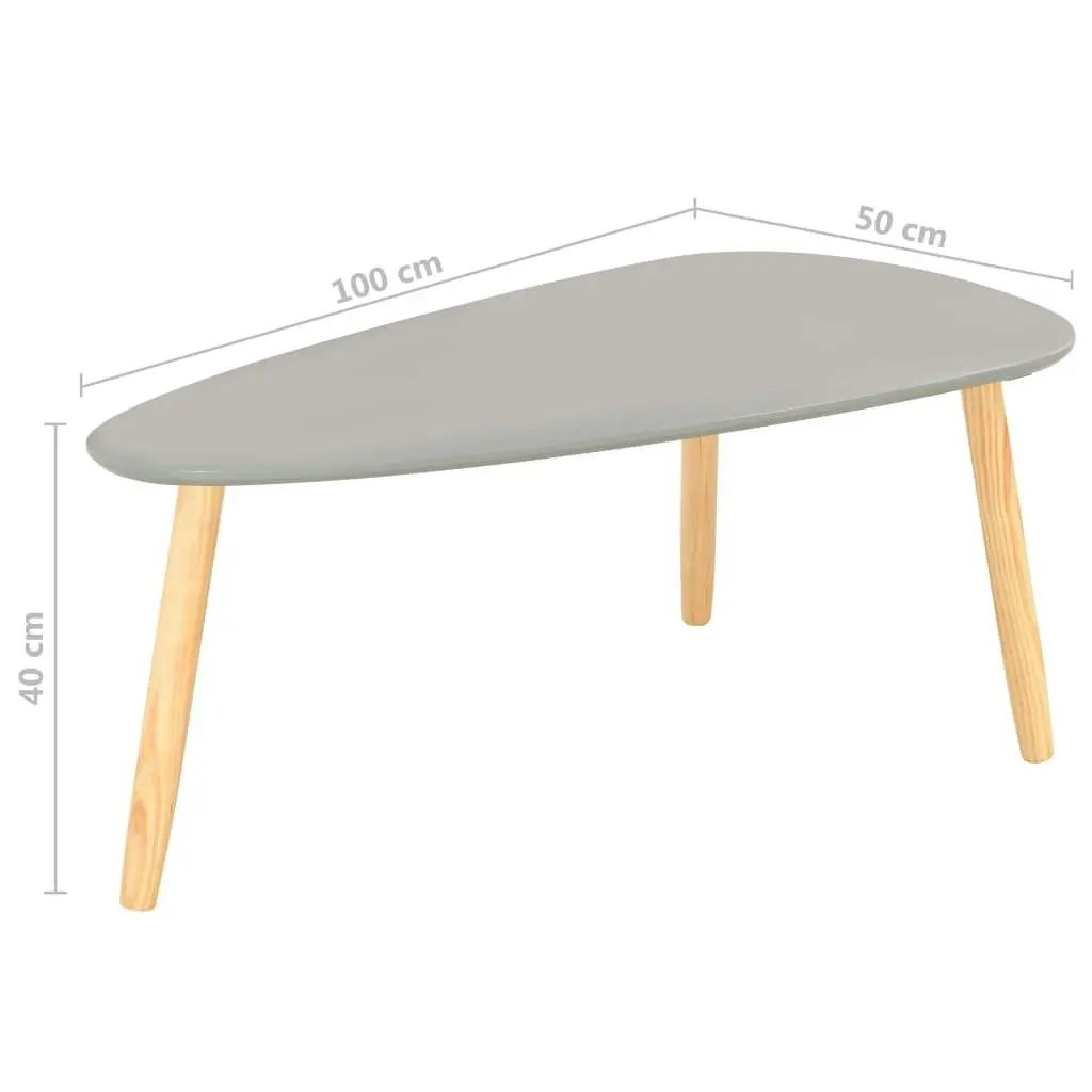 Coffee Tables 2 pcs Grey Solid Pinewood 285216