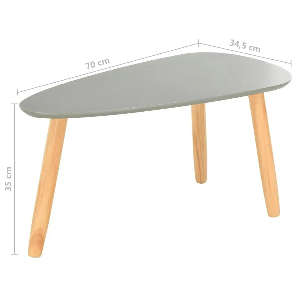 Coffee Tables 2 pcs Grey Solid Pinewood 285216