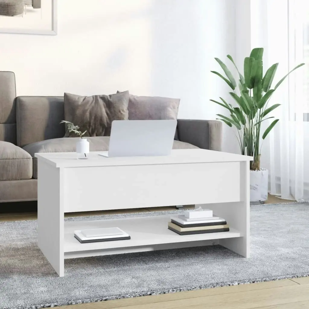 Coffee Table White 80x50x40 cm Engineered Wood 809656