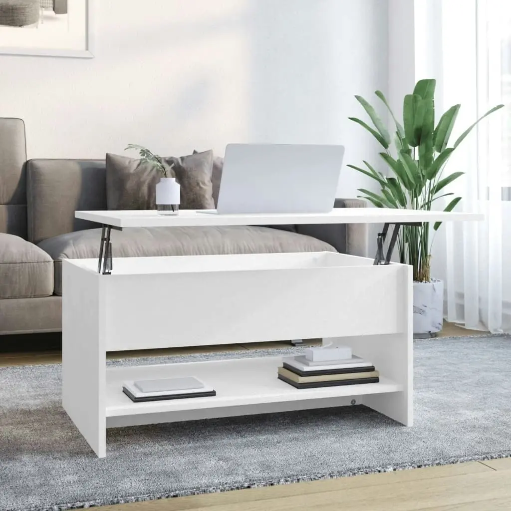 Coffee Table White 80x50x40 cm Engineered Wood 809656