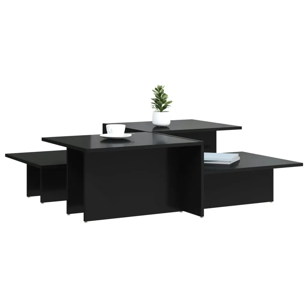 Coffee Tables 2 pcs High Gloss Black Engineered Wood 3216156