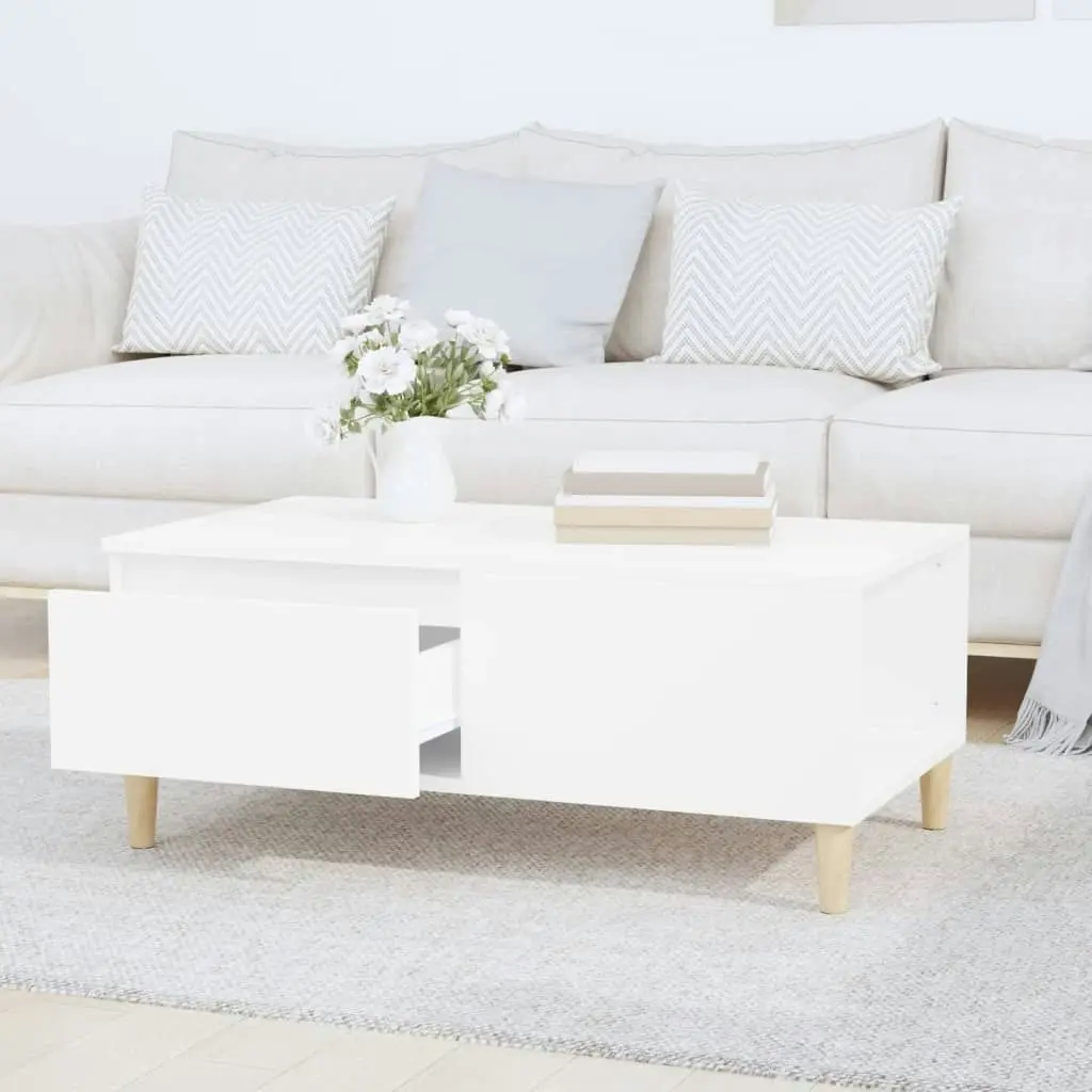 Coffee Table White 90x50x36.5 cm Engineered Wood 821108