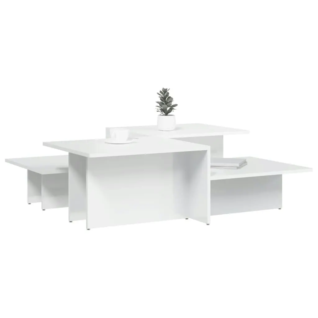 Coffee Tables 2 pcs High Gloss White Engineered Wood 3216155