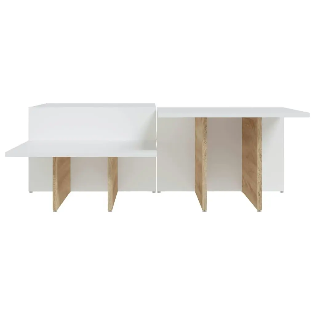 Coffee Tables 2 pcs Sonoma Oak and White Engineered Wood 3216154