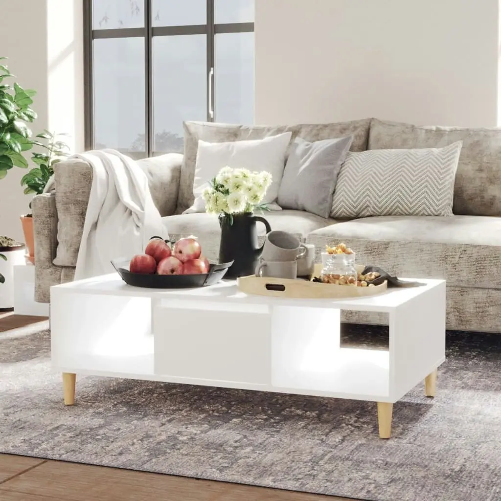 Coffee Table White 103.5x60x35cm Engineered Wood 806013