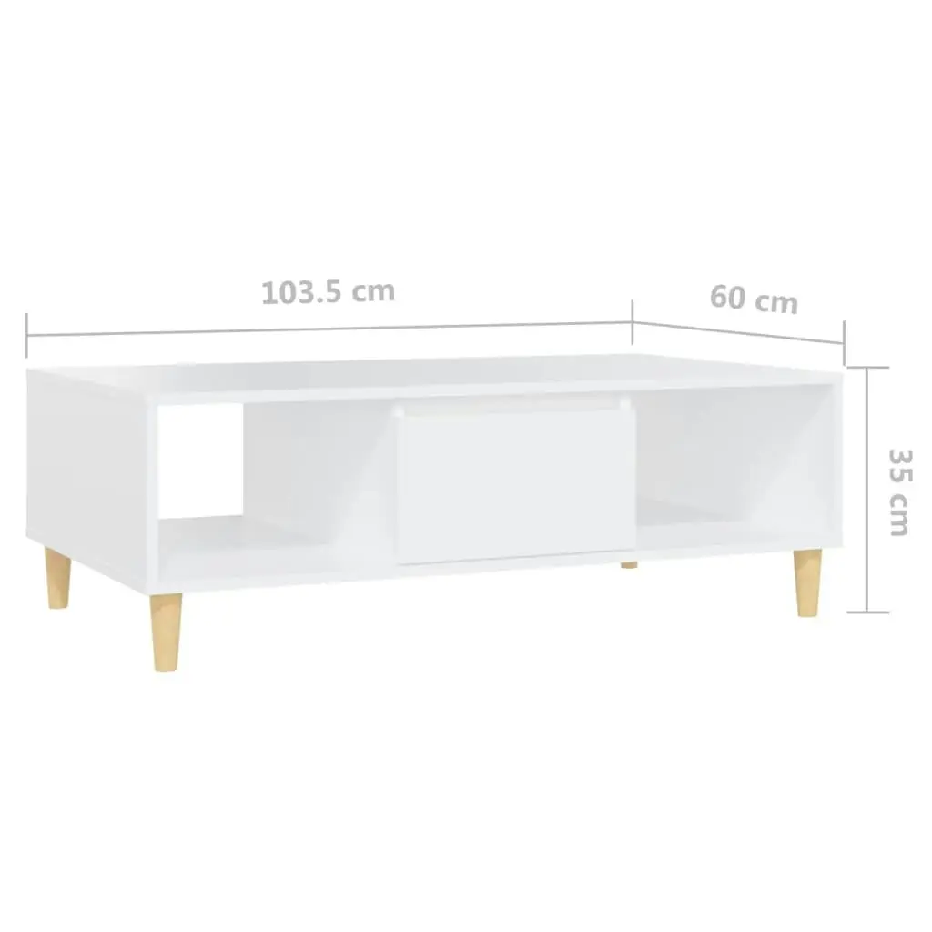 Coffee Table White 103.5x60x35cm Engineered Wood 806013