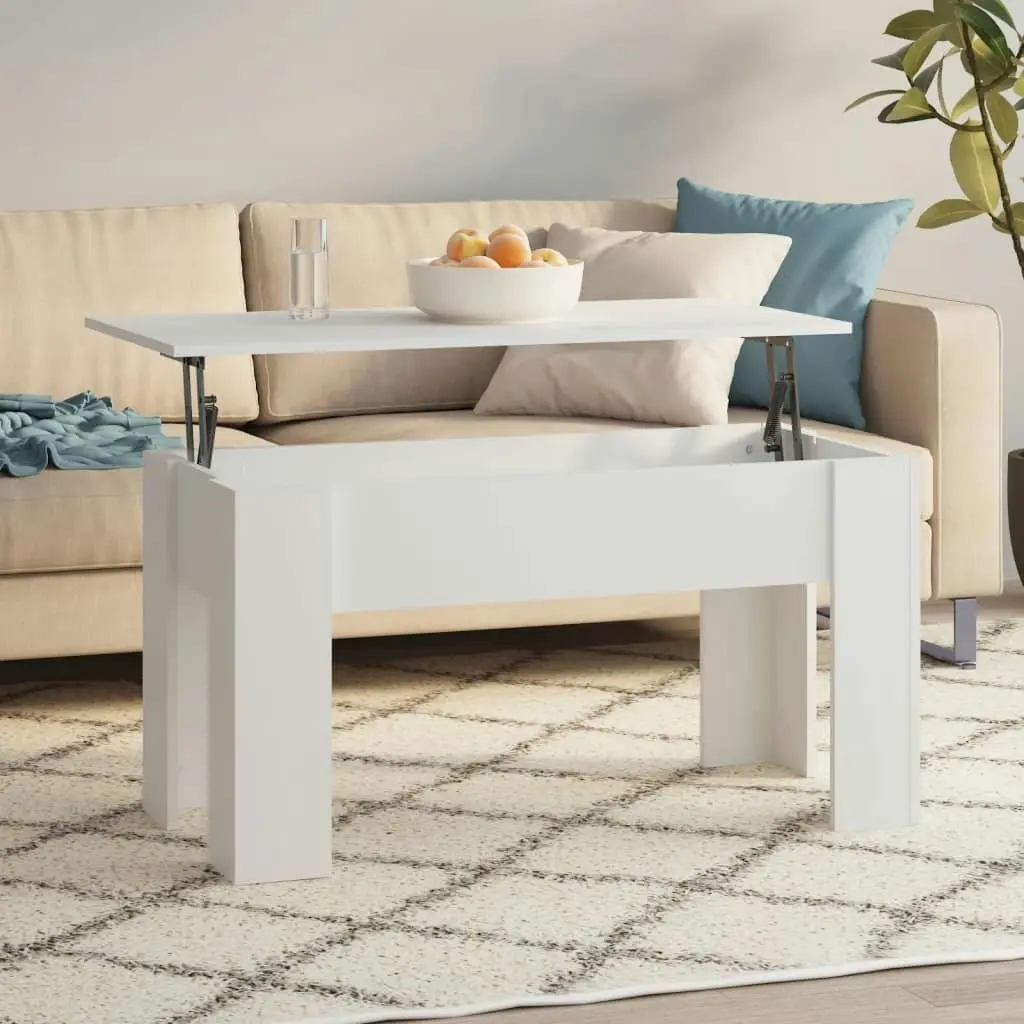 Coffee Table White 101x49x52 cm Engineered Wood 809683