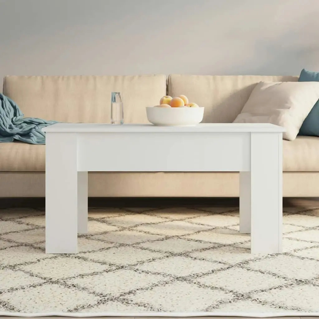 Coffee Table White 101x49x52 cm Engineered Wood 809683