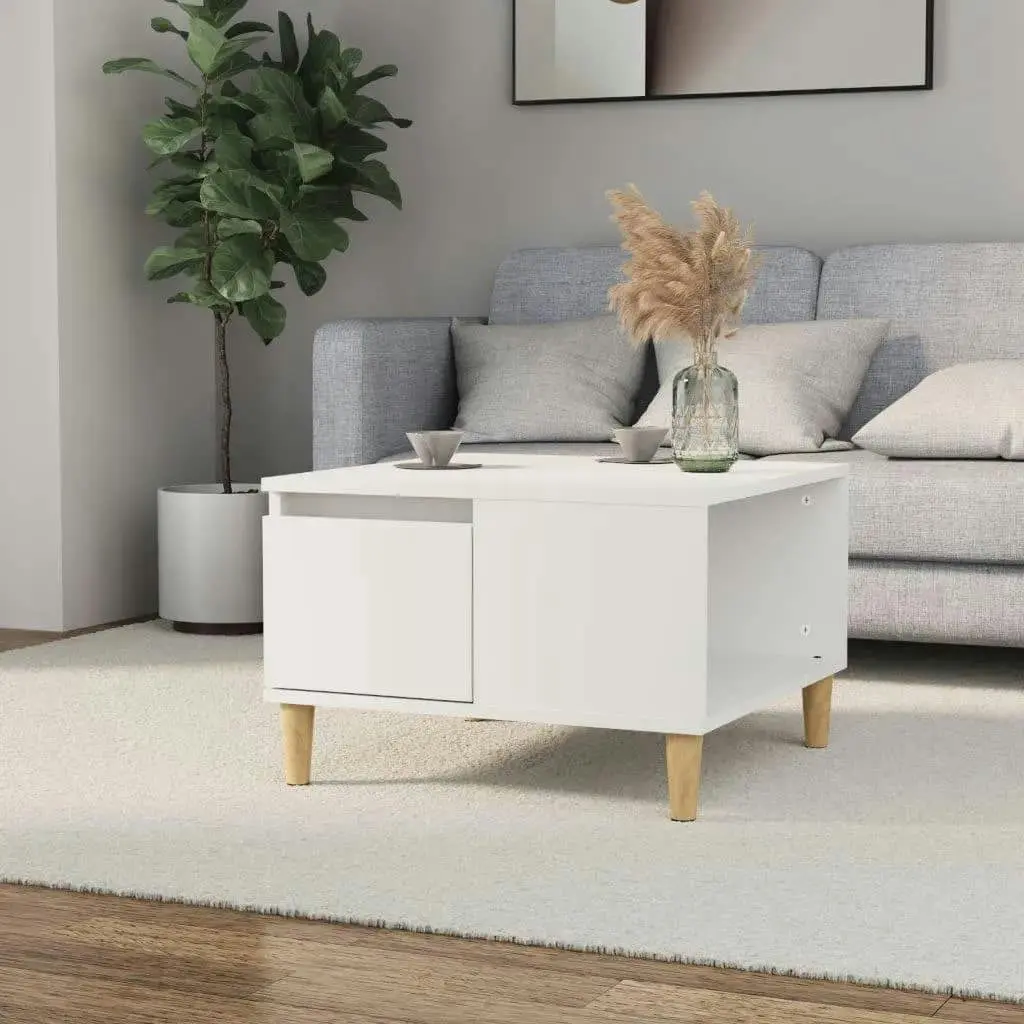 Coffee Table White 55x55x36.5 cm Engineered Wood 821076