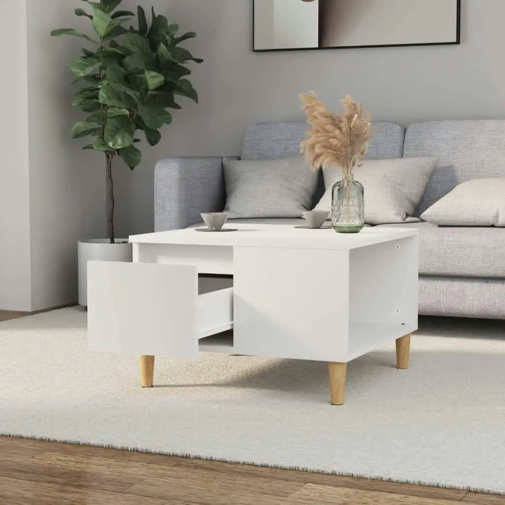 Coffee Table White 55x55x36.5 cm Engineered Wood 821076