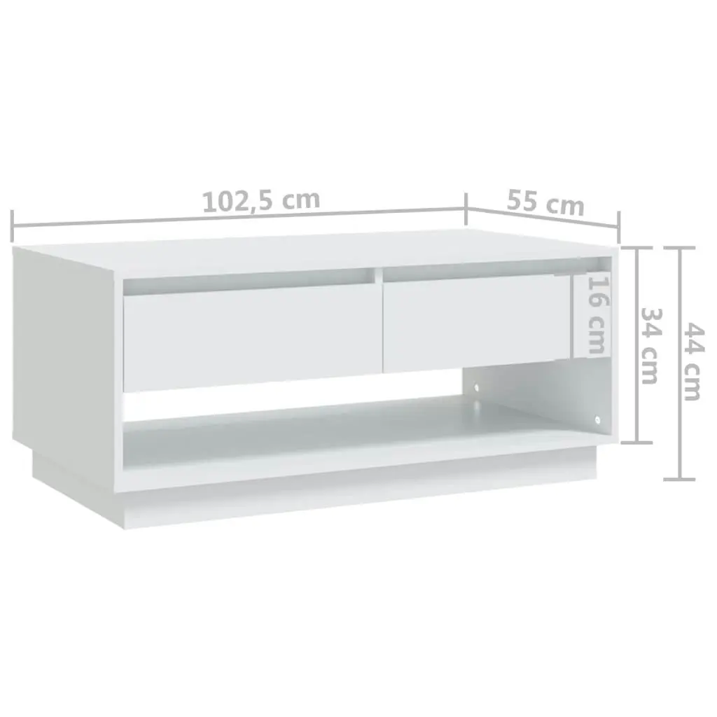 Coffee Table White 102.5x55x44 cm Engineered Wood 809503