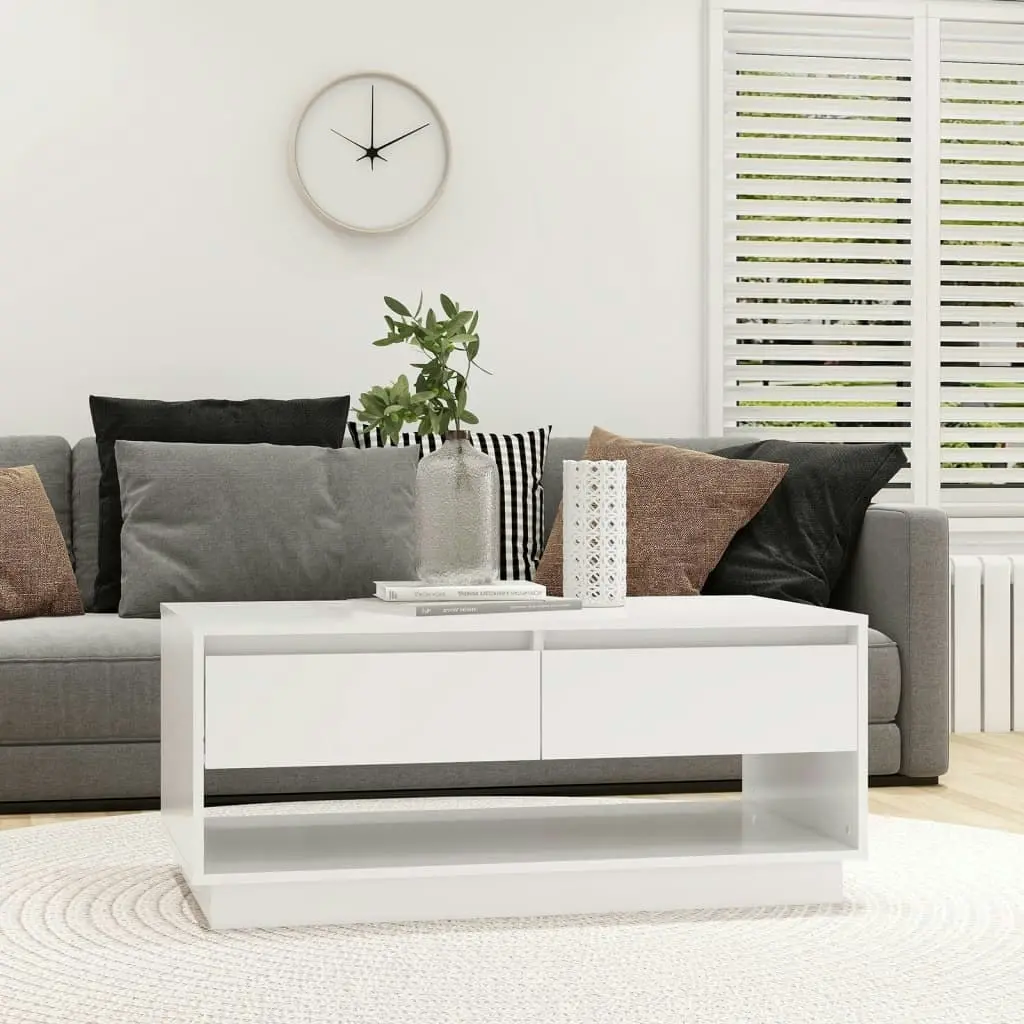 Coffee Table White 102.5x55x44 cm Engineered Wood 809503