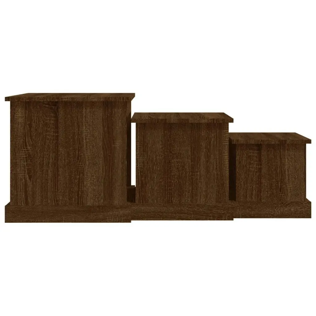 Coffee Tables 3 pcs Brown Oak Engineered Wood 816495