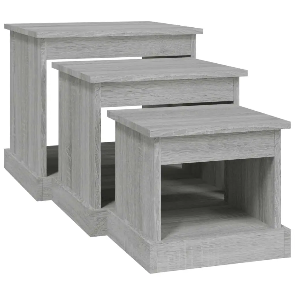 Coffee Tables 3 pcs Grey Sonoma Engineered Wood 816494