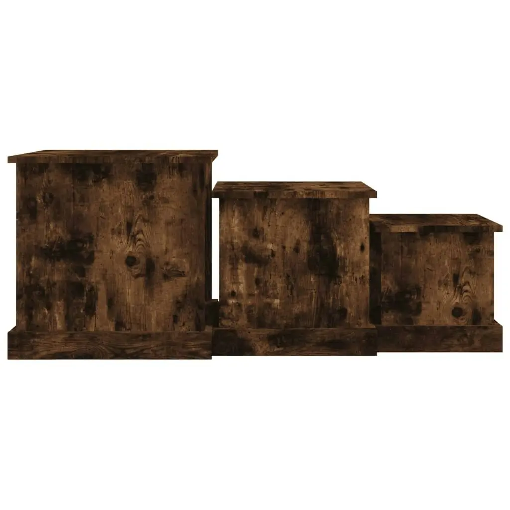 Coffee Tables 3 pcs Smoked Oak Engineered Wood 816493