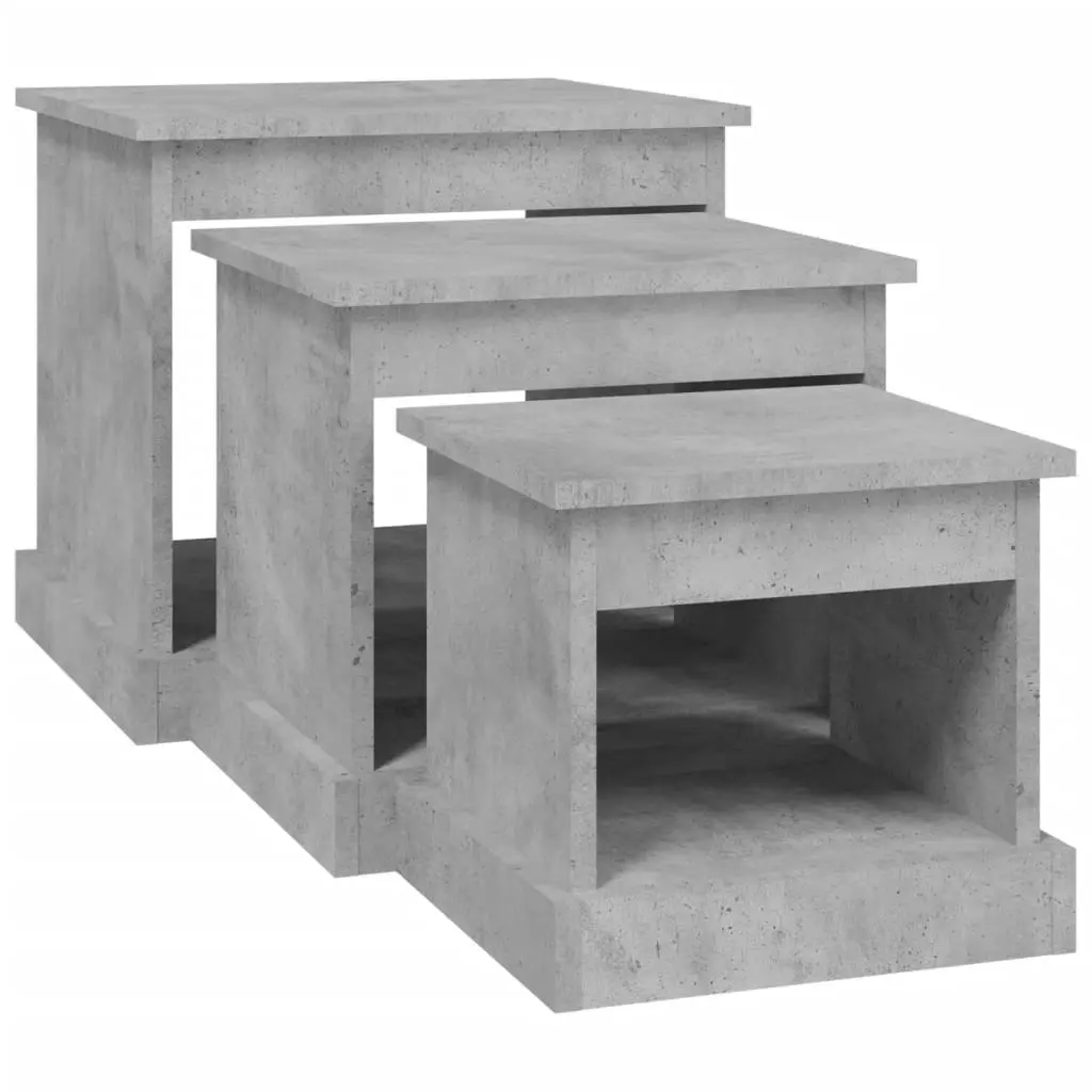 Coffee Tables 3 pcs Concrete Grey Engineered Wood 816492