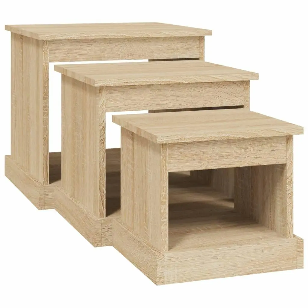 Coffee Tables 3 pcs Sonoma Oak Engineered Wood 816491