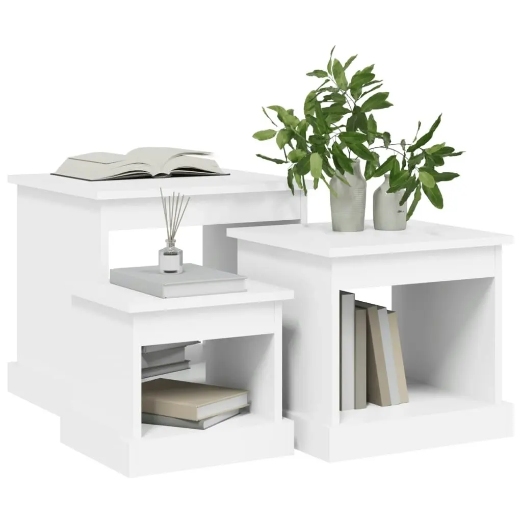 Coffee Tables 3 pcs White Engineered Wood 816488