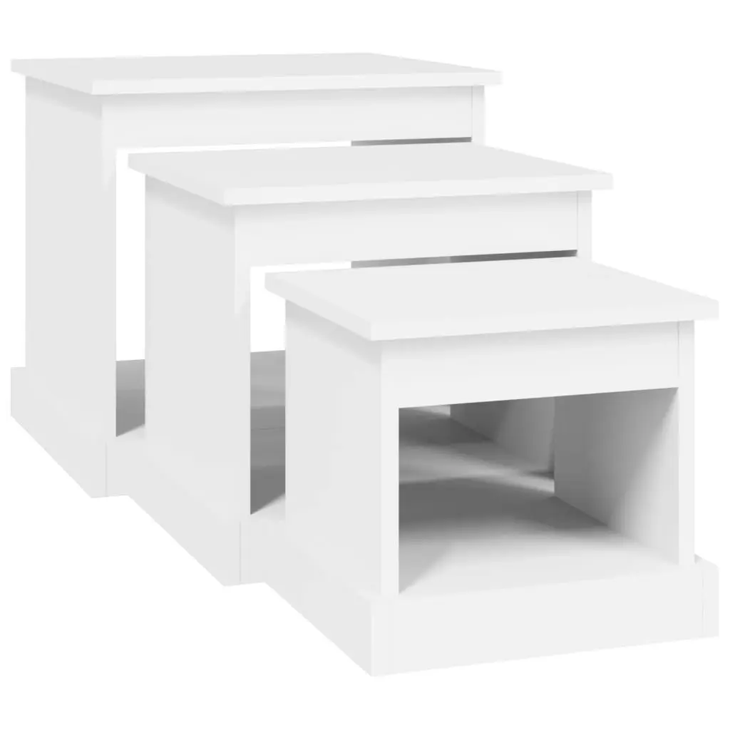 Coffee Tables 3 pcs White Engineered Wood 816488