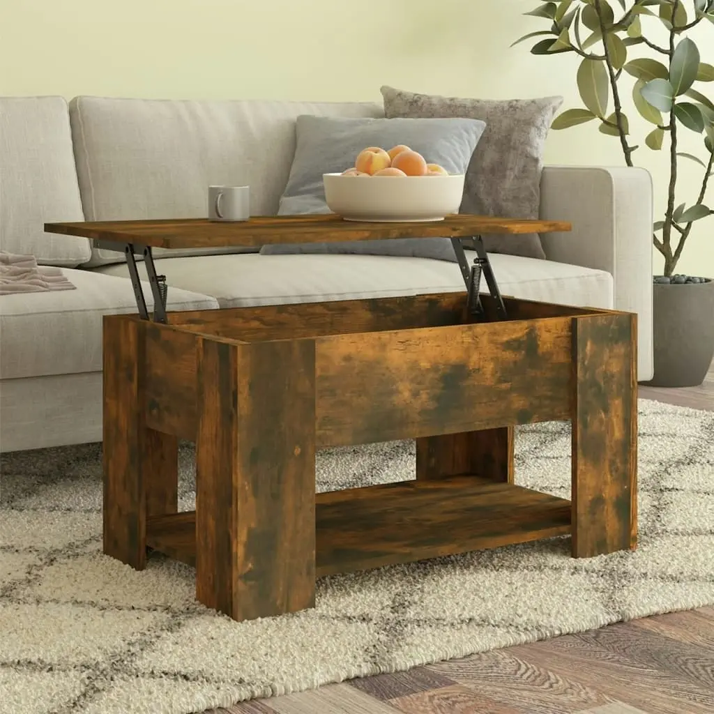 Coffee Table Smoked Oak 79x49x41 cm Engineered Wood 819275