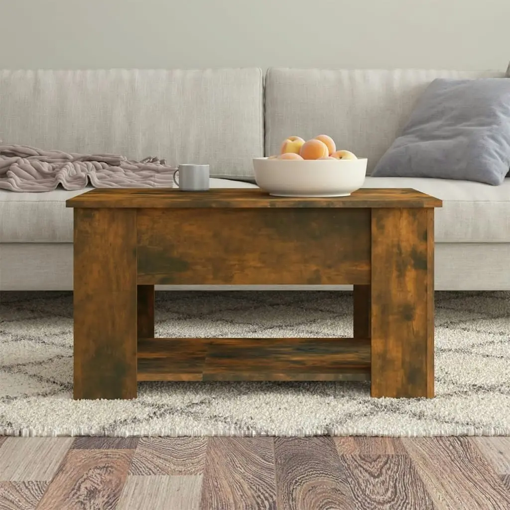 Coffee Table Smoked Oak 79x49x41 cm Engineered Wood 819275