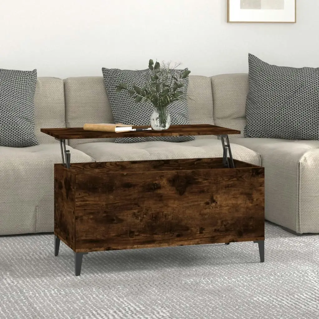 Coffee Table Smoked Oak 90x44.5x45 cm Engineered Wood 819593