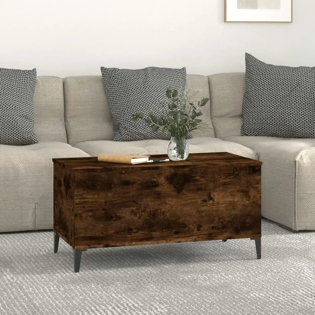 Coffee Table Smoked Oak 90x44.5x45 cm Engineered Wood 819593