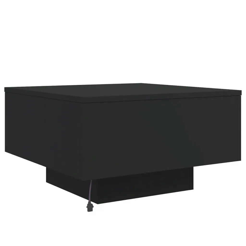 Coffee Table with LED Lights Black 55x55x31 cm 836575