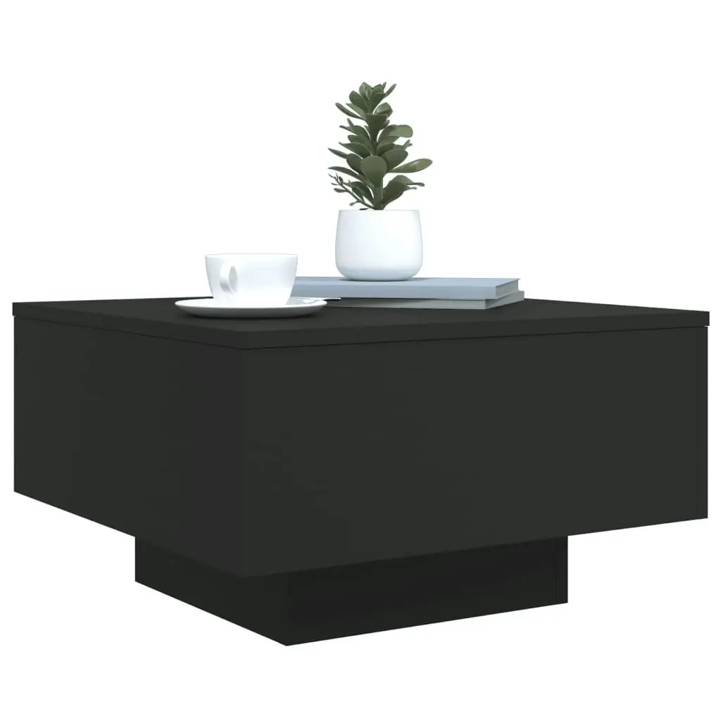 Coffee Table with LED Lights Black 55x55x31 cm 836575