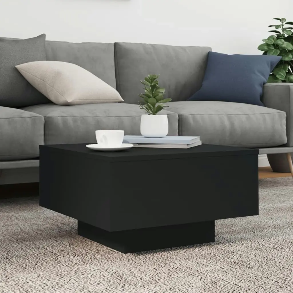 Coffee Table with LED Lights Black 55x55x31 cm 836575