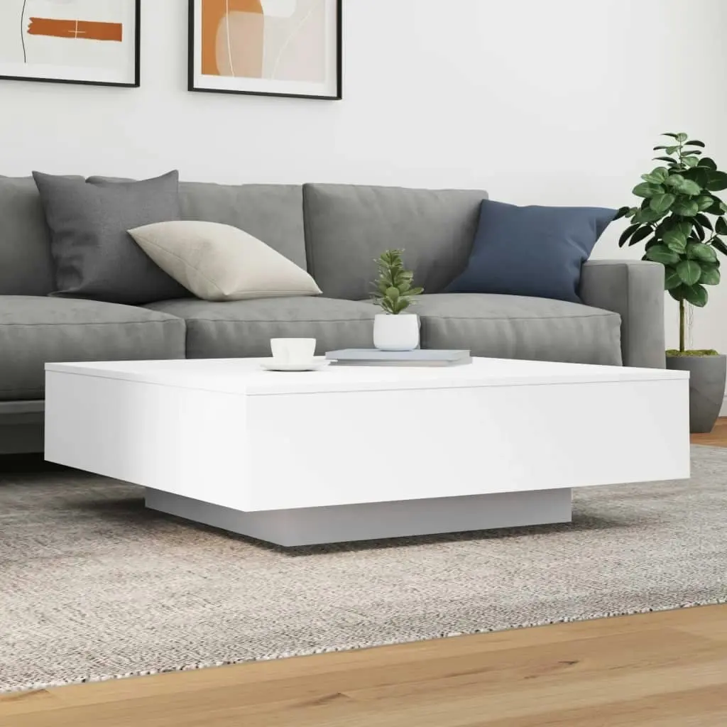 Coffee Table White 100x100x31 cm Engineered Wood 836595