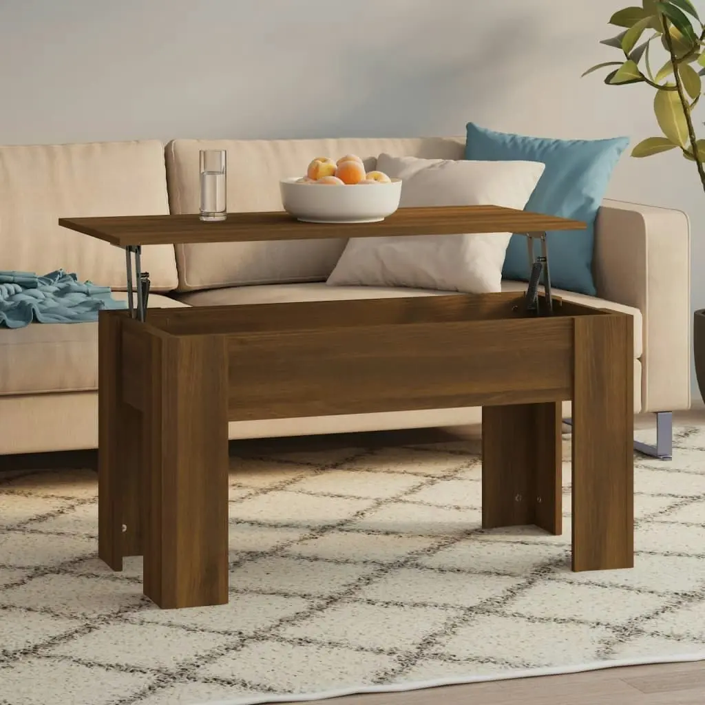 Coffee Table Brown Oak 101x49x52 cm Engineered Wood 819280