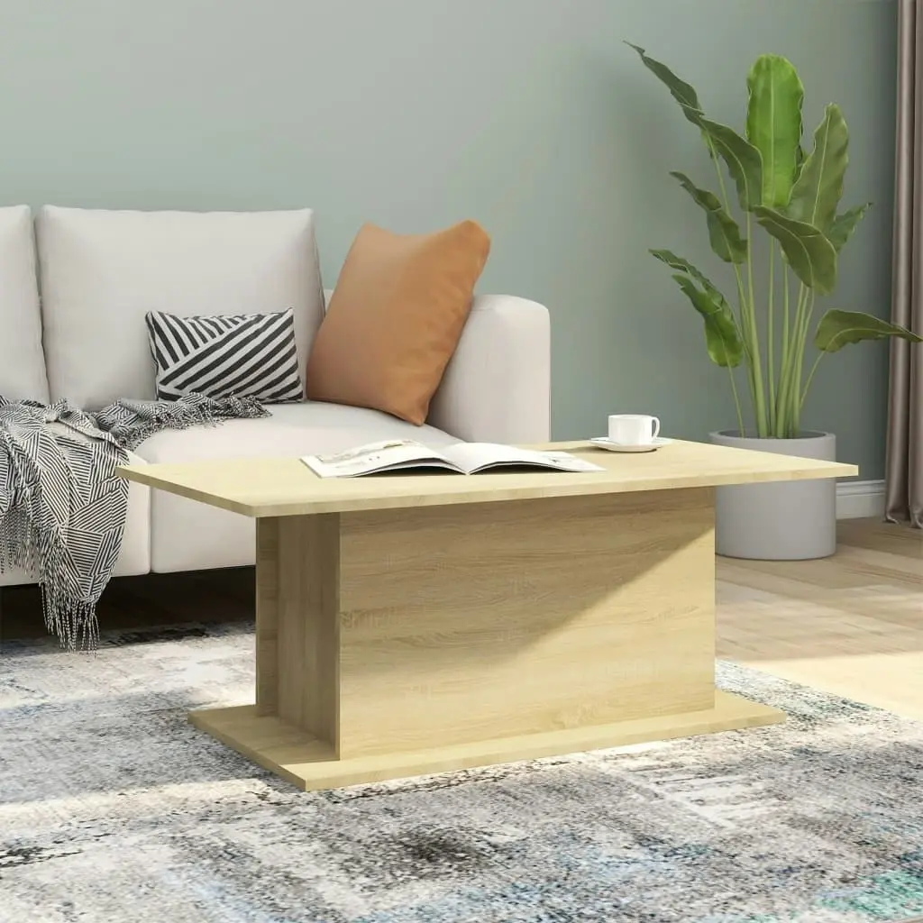 Coffee Table Sonoma Oak 102x55.5x40 cm Engineered Wood 810310