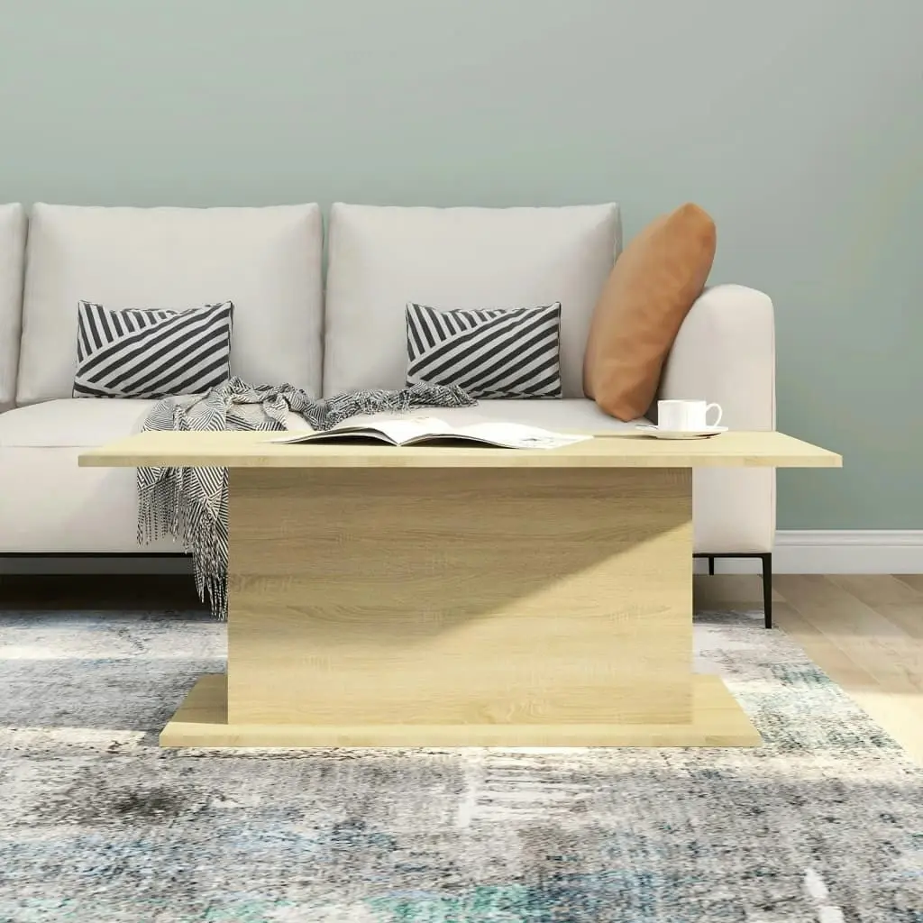 Coffee Table Sonoma Oak 102x55.5x40 cm Engineered Wood 810310