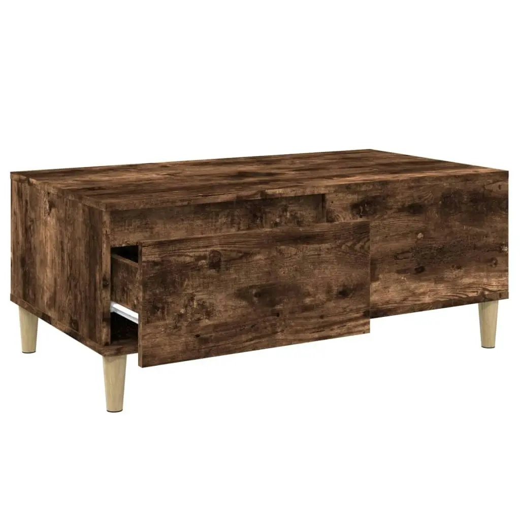 Coffee Table Smoked Oak 90x50x36.5 cm Engineered Wood 821113