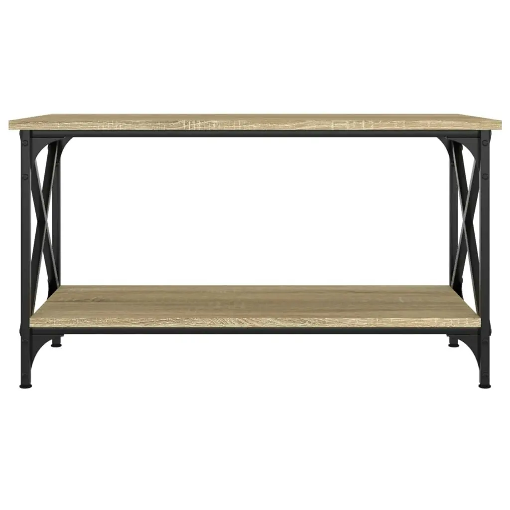 Coffee Table Sonoma Oak 80x45x45 cm Engineered Wood and Iron 823323