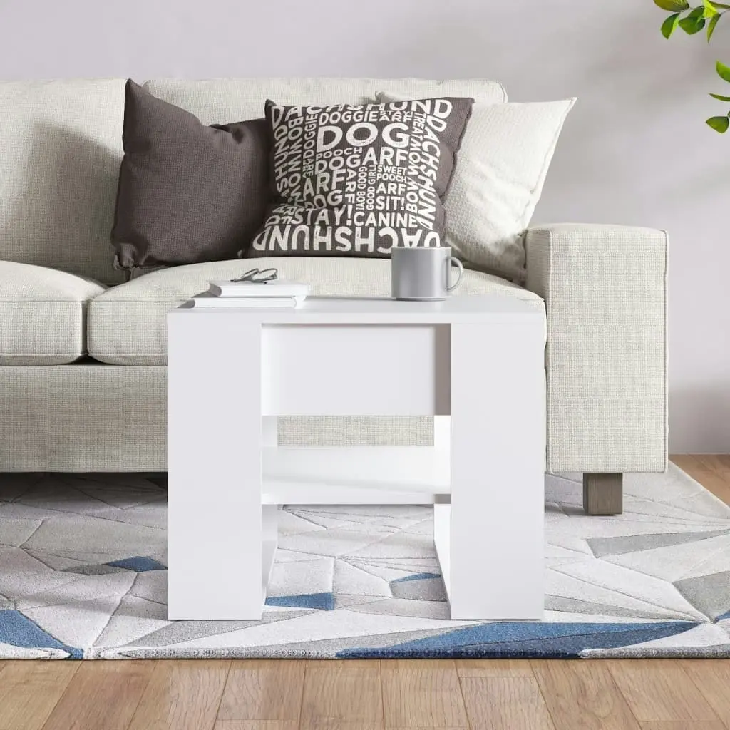 Coffee Table White 55.5x55x45 cm Engineered Wood 810908