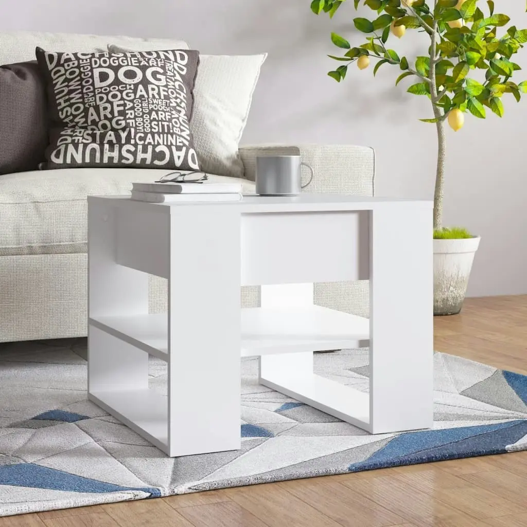 Coffee Table White 55.5x55x45 cm Engineered Wood 810908