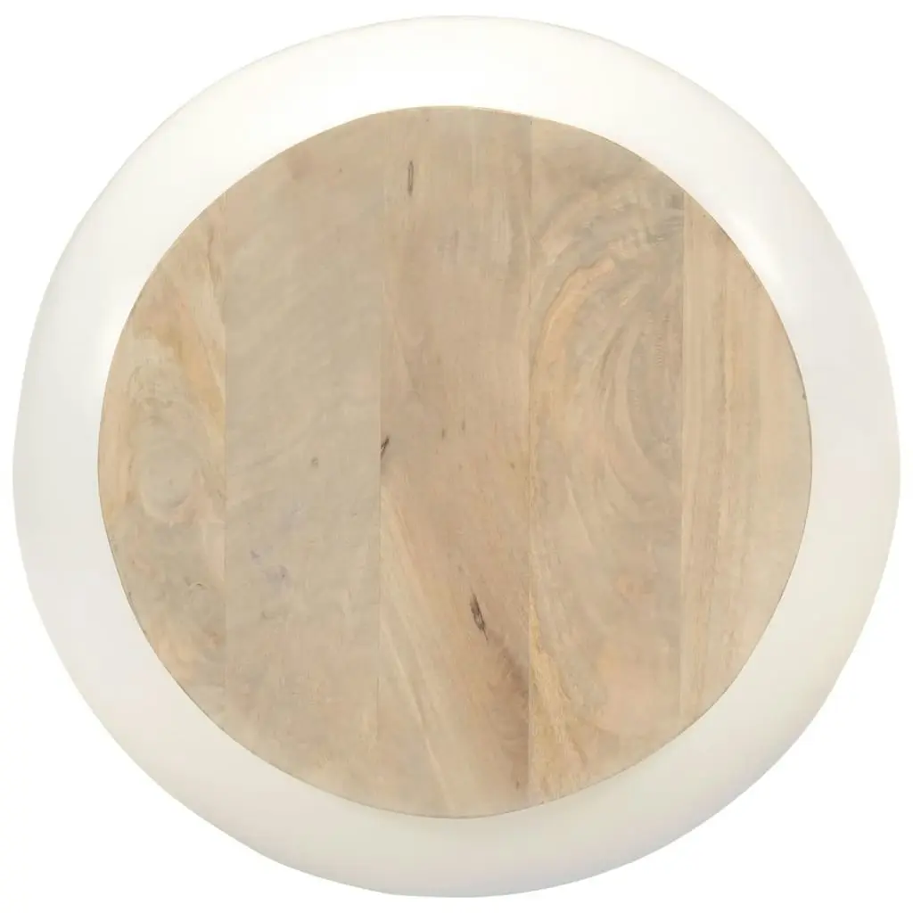 Coffee Table White 51x51x27 cm Solid Wood Mango 352052