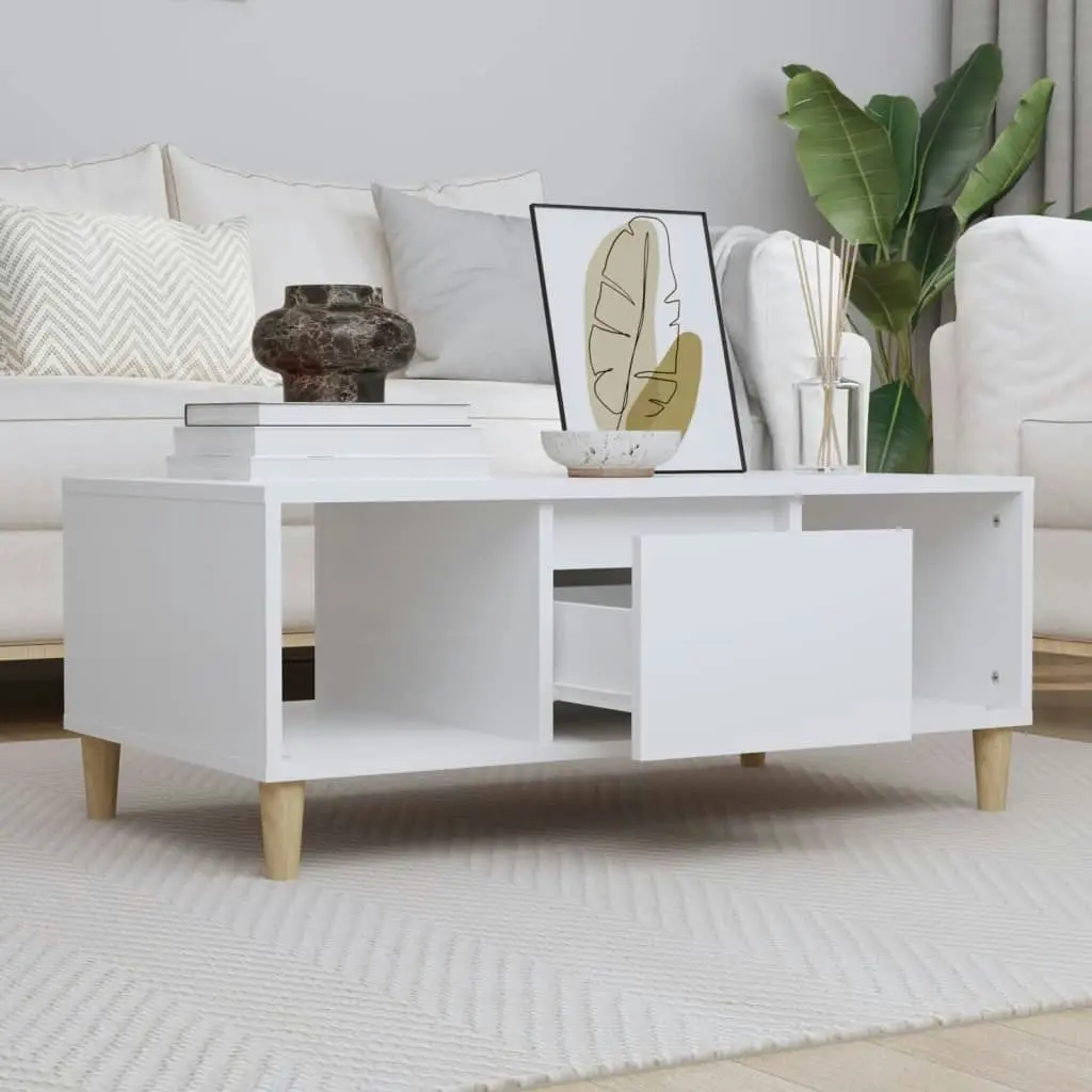 Coffee Table White 90x50x36.5 cm Engineered Wood 821060