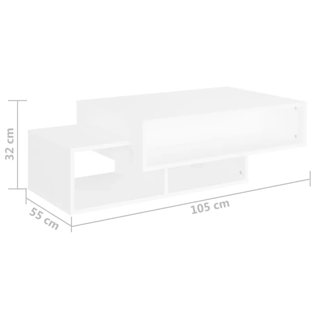 Coffee Table White 105x55x32 cm Engineered Wood 808522