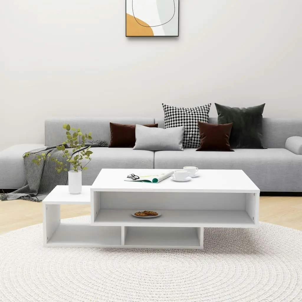 Coffee Table White 105x55x32 cm Engineered Wood 808522