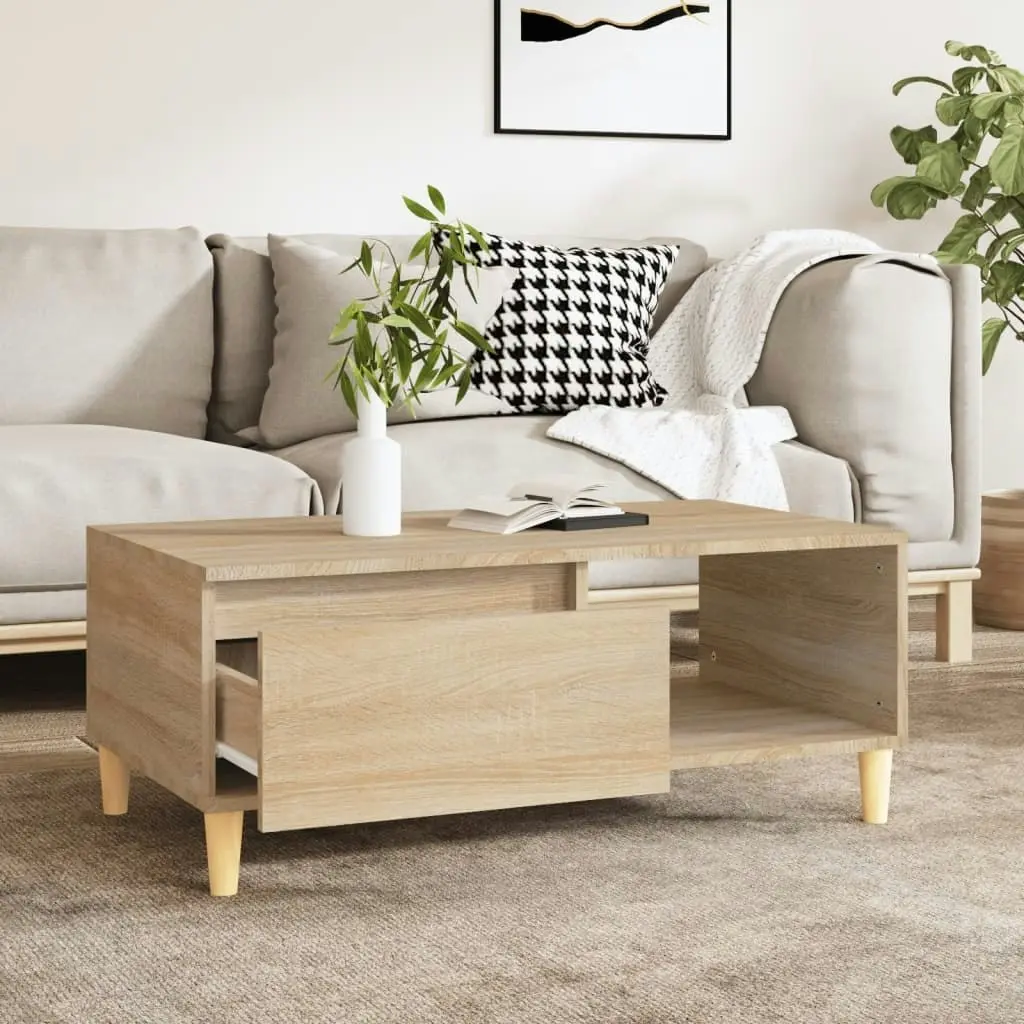 Coffee Table Sonoma Oak 90x50x36.5 cm Engineered Wood 821047