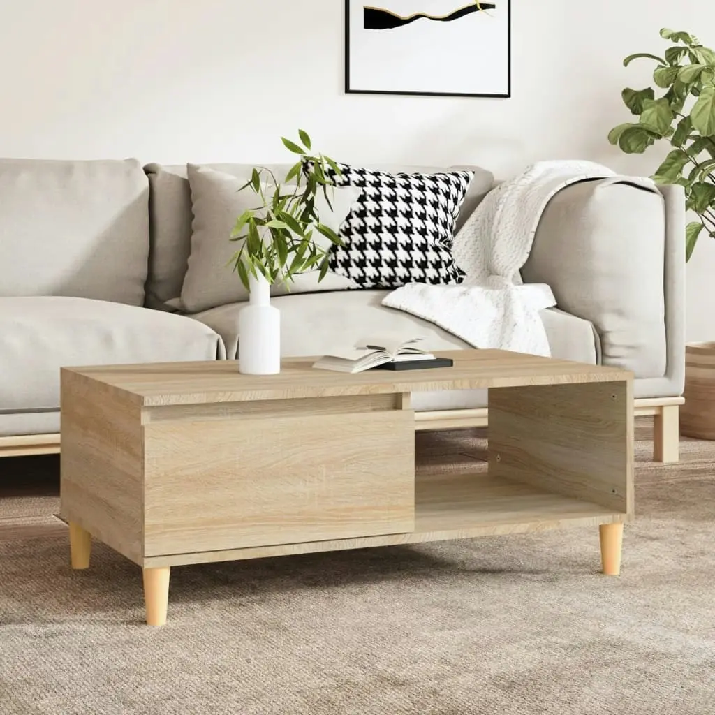 Coffee Table Sonoma Oak 90x50x36.5 cm Engineered Wood 821047