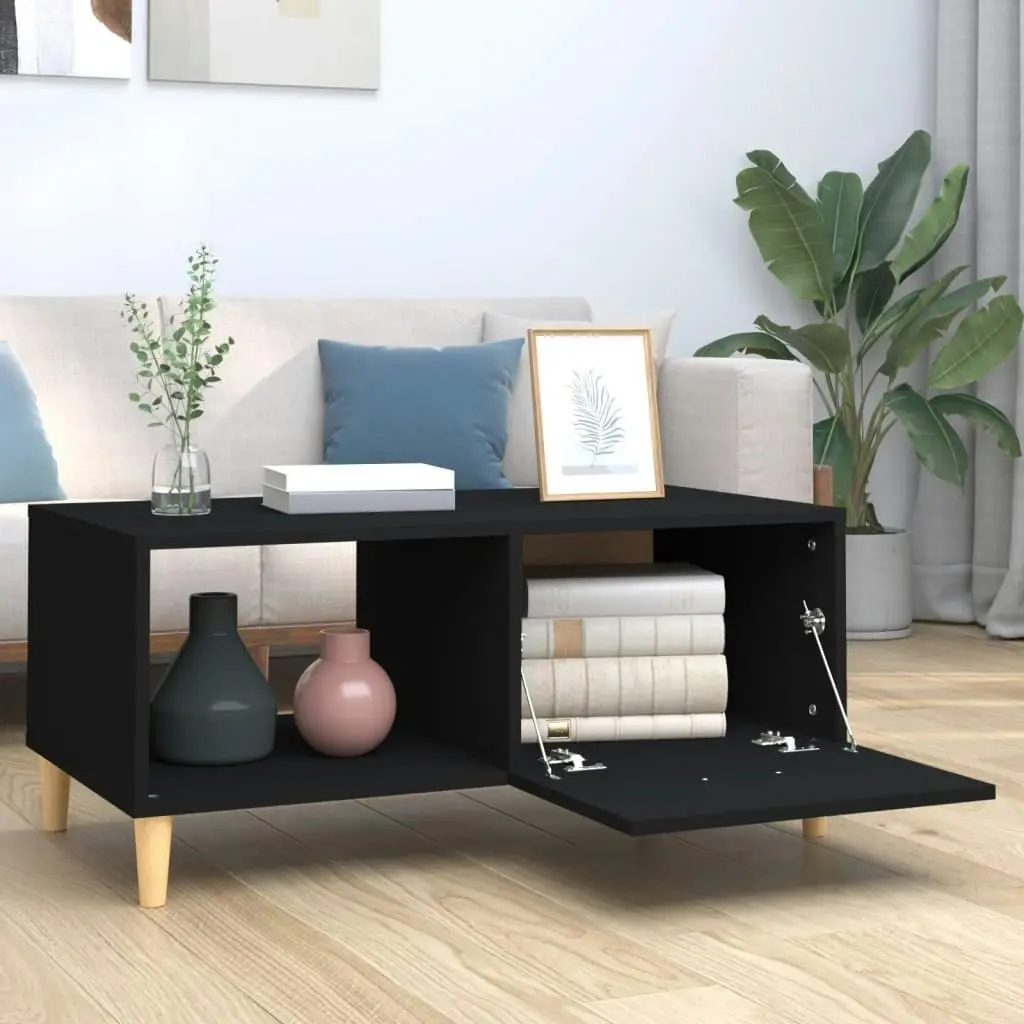 Coffee Table Black 89.5x50x40 cm Engineered Wood 812655