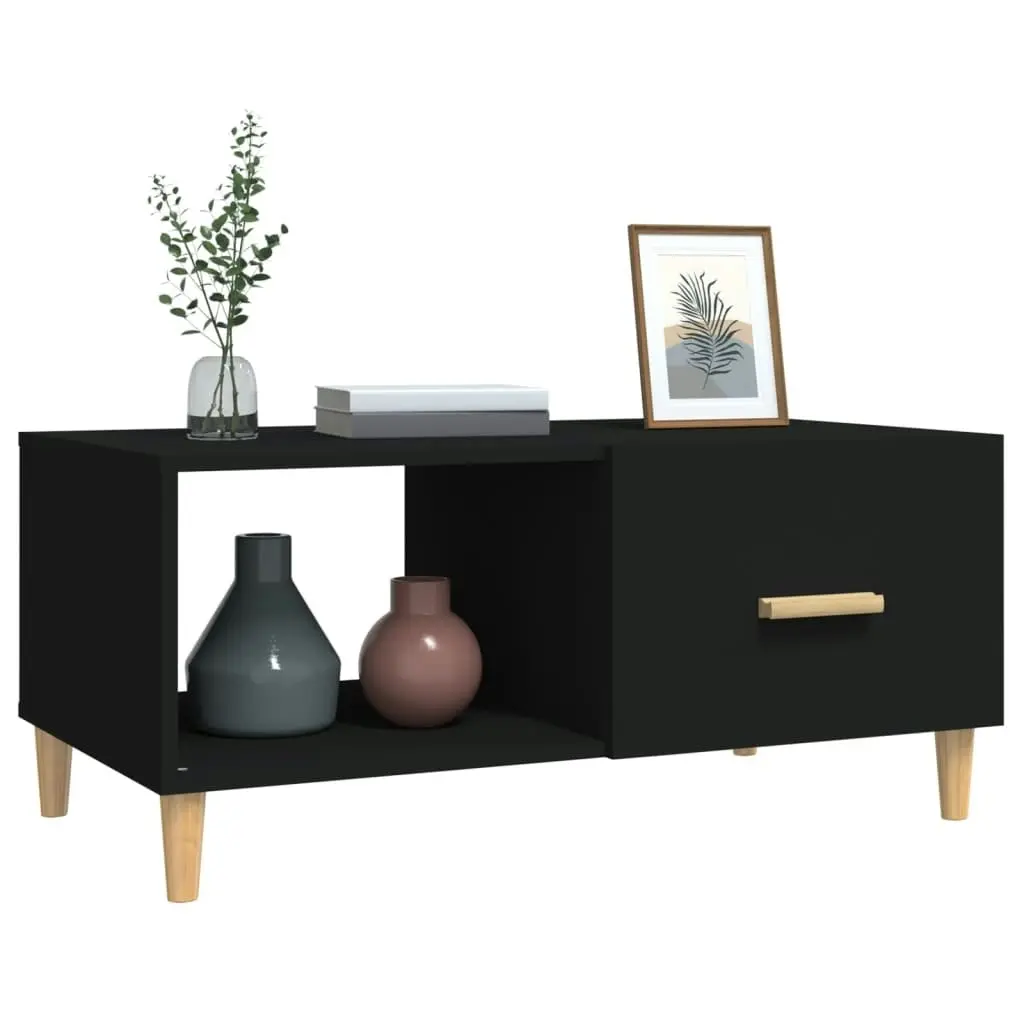 Coffee Table Black 89.5x50x40 cm Engineered Wood 812655