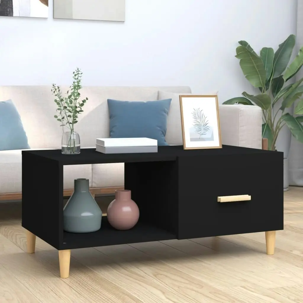 Coffee Table Black 89.5x50x40 cm Engineered Wood 812655